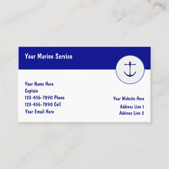 Tarjetas de Negocio de Barcos Marinos (Anverso)