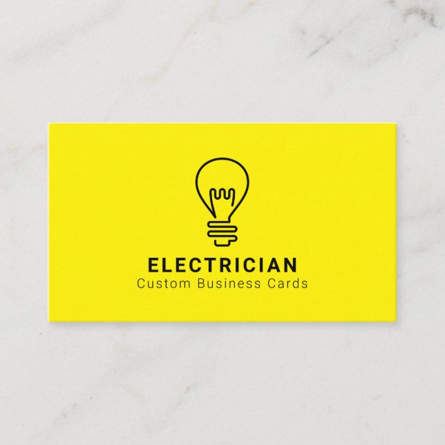 Tarjetas de Negocio de Bombilla Eléctrica (Anverso)