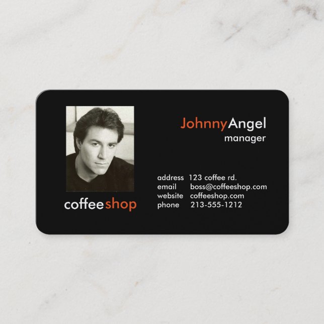 Tarjetas de Negocio de Cafetería (Anverso)