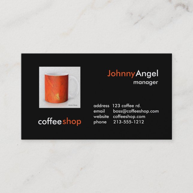 Tarjetas de Negocio de Cafetería (Anverso)