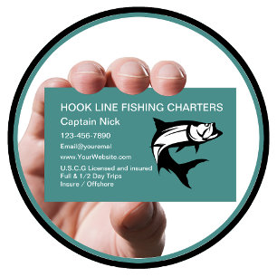 Tarjetas de Negocio de Carta de Pesca Deportiva