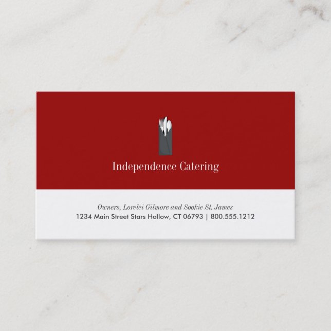 Tarjetas de Negocio de Catering (Anverso)