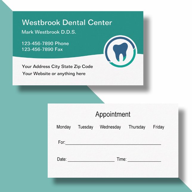 Tarjetas de Negocio de Cita con Dentista con Logo (Subido por el creador)