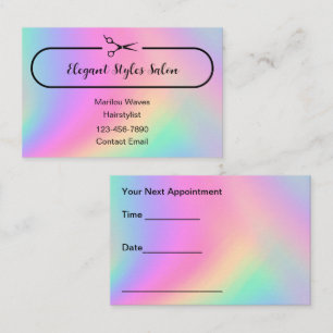 Tarjetas de Negocio de Cita de Peluquería de Moda