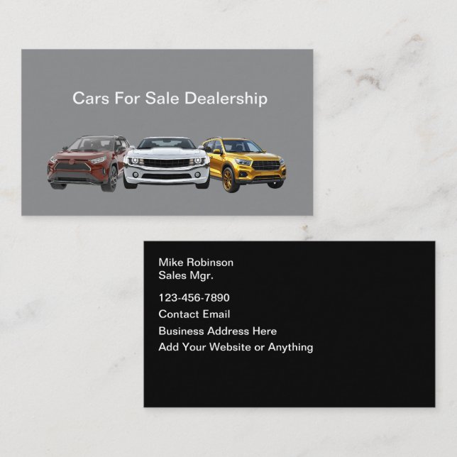 Tarjetas de Negocio de Concesionario de Coches Usa (Anverso / Reverso)