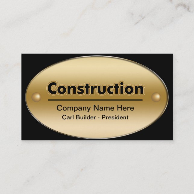 Tarjetas de Negocio de Construcción (Anverso)