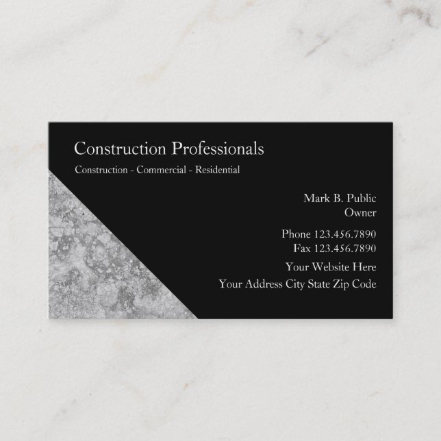 Tarjetas de Negocio de Construcción (Anverso)