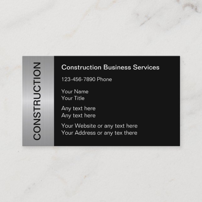 Tarjetas de Negocio de Construcción (Anverso)