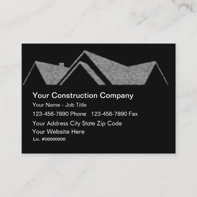 Tarjetas de Negocio de Construcción de Techos (Anverso)