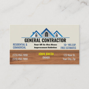 Tarjetas de Negocio de Contratista General