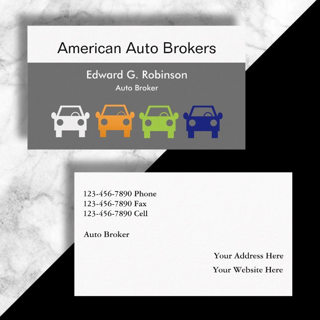 Tarjetas de Negocio de Corredor de Autos (Subido por el creador)