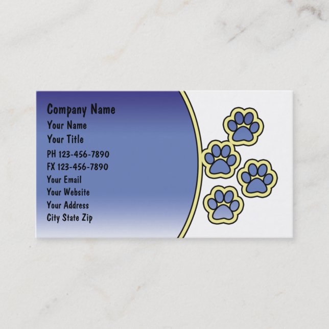 Tarjetas de Negocio de Cuidado de Mascotas (Anverso)