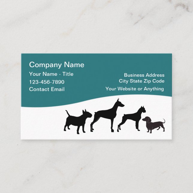 Tarjetas de Negocio de Cuidado de Mascotas Diseño  (Anverso)