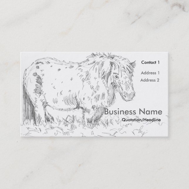 Tarjetas de negocio de dibujo de Pony en miniatura (Anverso)