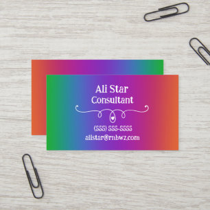 Tarjetas de negocio de Heart Gradient Rainbow