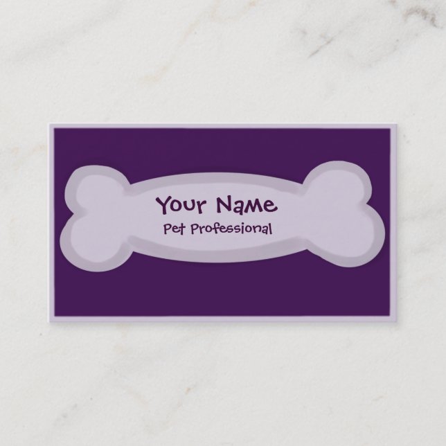 Tarjetas de negocio de hueso de perro morado para  (Anverso)