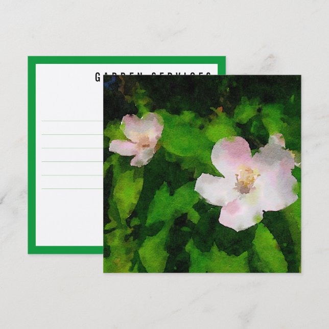 Tarjetas de Negocio de Jardinería Rosas Silvestres (Anverso / Reverso)