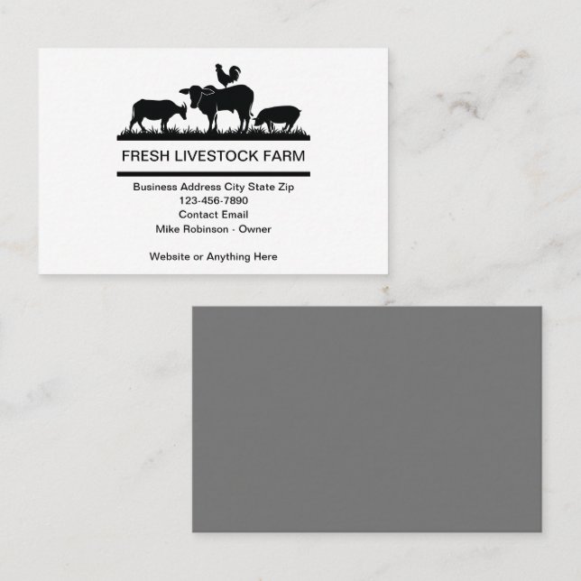 Tarjetas De Negocio De La Tienda De Ganadería Senc (Anverso / Reverso)