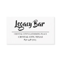TARJETAS DE NEGOCIO DE LEGACY BAR
