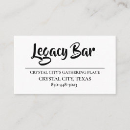 TARJETAS DE NEGOCIO DE LEGACY BAR