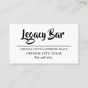 TARJETAS DE NEGOCIO DE LEGACY BAR