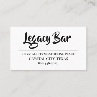 TARJETAS DE NEGOCIO DE LEGACY BAR