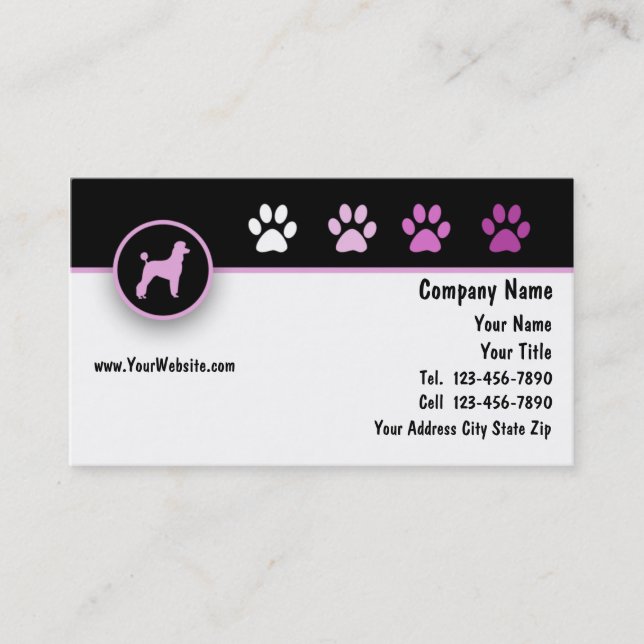 Tarjetas de Negocio de Mascotas (Anverso)