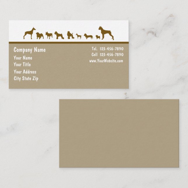 Tarjetas de Negocio de Mascotas (Anverso / Reverso)