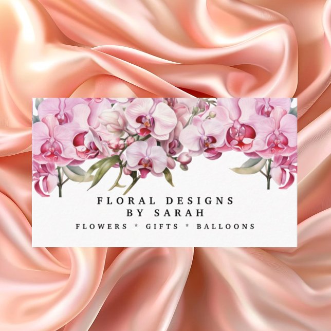 Tarjetas de Negocio de Orquídeas Rosadas Elegantes (Subido por el creador)