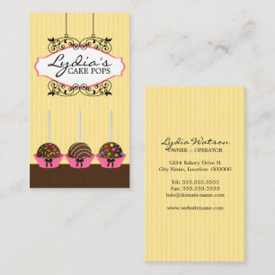 Tarjetas de Negocio de Panadería de Cake Pops