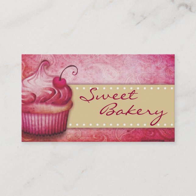 Tarjetas de Negocio de Panadería Dulce (Anverso)