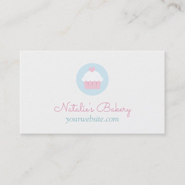 Tarjetas de Negocio de Pastelería Corazón Pequeño  (Anverso)