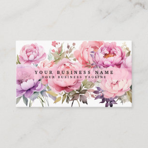 Tarjetas de Negocio de Peonías Flores