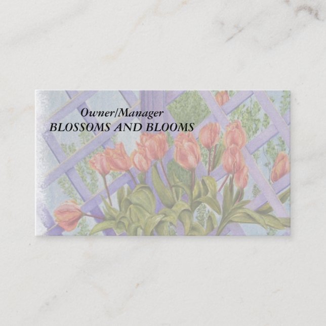 TARJETAS DE NEGOCIO DE PERSONALIZABLE DE TULIPS na (Anverso)