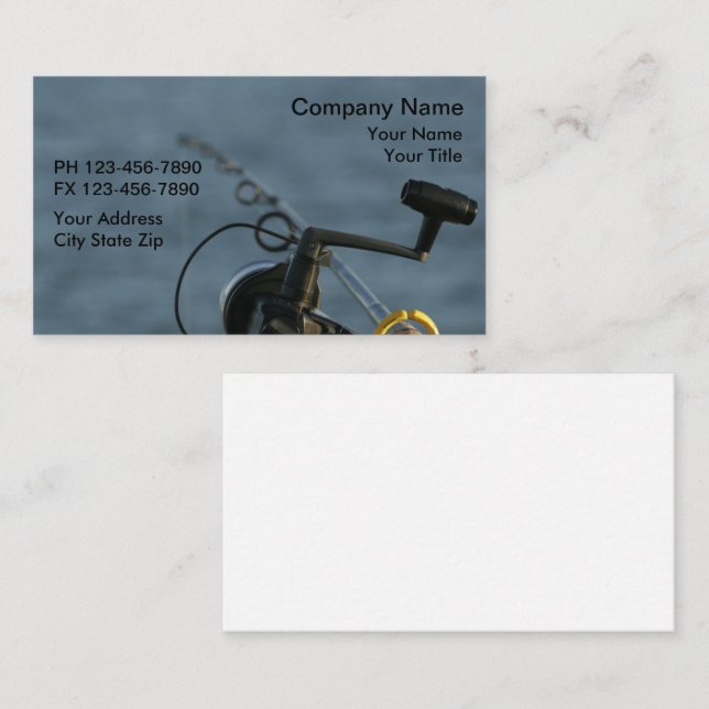 Tarjetas de negocio de pesca (Anverso / Reverso)