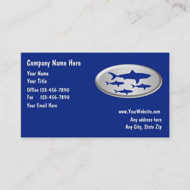 Tarjetas de Negocio de Pesca (Anverso)