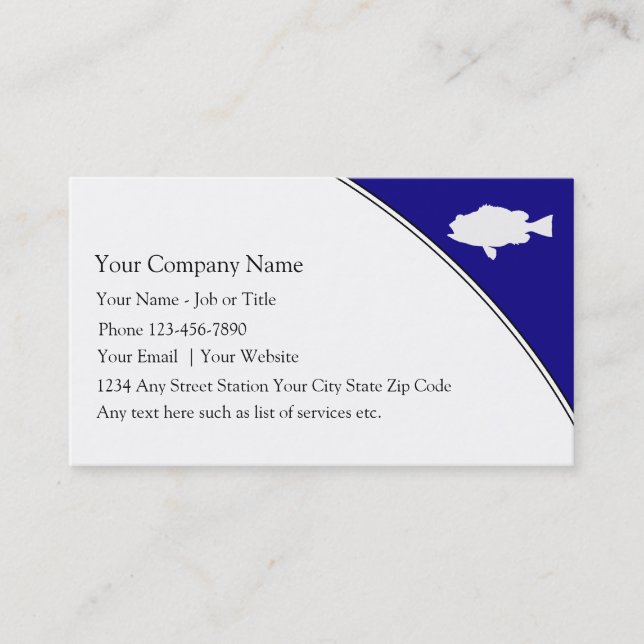 Tarjetas de Negocio de Pesca (Anverso)
