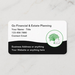 Tarjetas De Negocio De Planificación Financiera Y