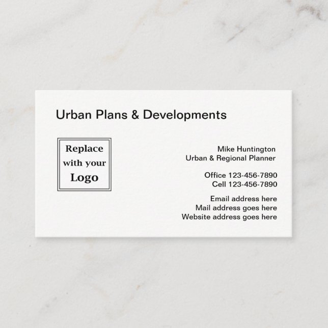 Tarjetas De Negocio De Planificación Urbana Y Desa (Anverso)