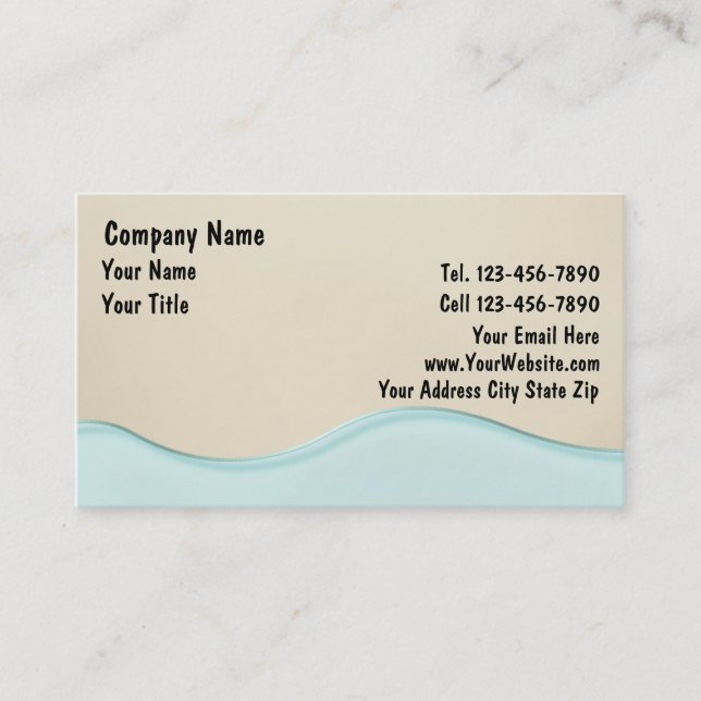 Tarjetas de Negocio de Playa (Anverso)