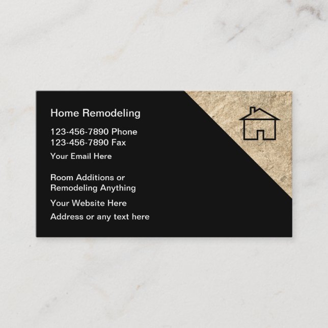 Tarjetas de Negocio de Reforma del Hogar (Anverso)