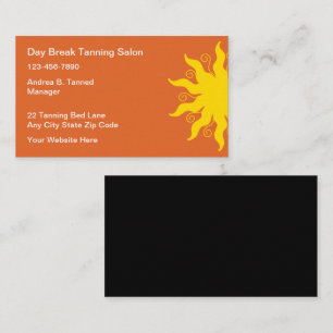 Tarjetas de negocio de salón de bronceado moderno