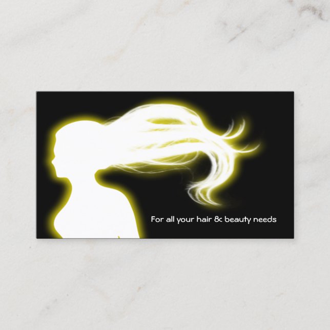 tarjetas de negocio de Salón de cabello amarillo (Anverso)