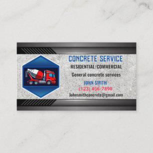Tarjetas de Negocio de Servicio de Concreto