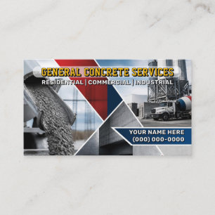 Tarjetas de Negocio de Servicio de Concreto