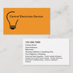Tarjetas de Negocio de Servicio de Electricista Mo