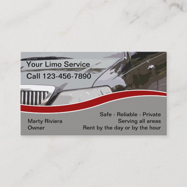Tarjetas de Negocio de Servicio de Limo (Anverso)