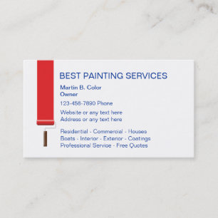 Tarjetas de Negocio de Servicio de Pintura