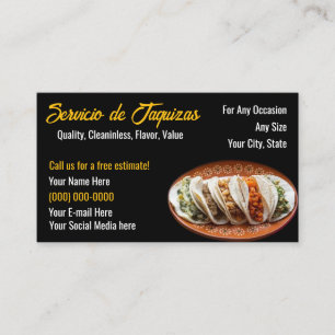 Tarjetas de Negocio de Servicio de Tacos