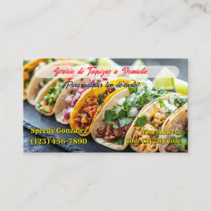 TARJETAS DE NEGOCIO DE SERVICIO DE TACOS